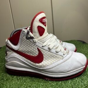 Size 7Y- Nike Air Max LeBron 7 NFW 'White Varsity Red'